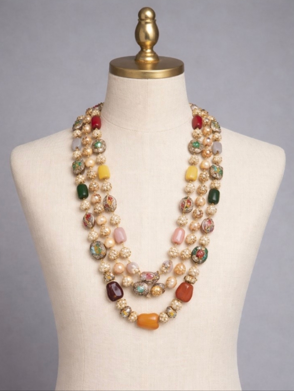 Gold Plated Kundan & Pearl Long Necklace Set | Bridal Ethnic Necklace